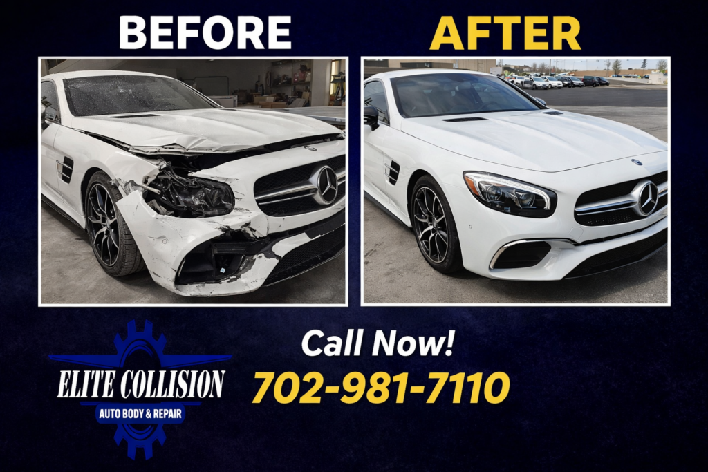 Before and after auto body repair showcase — Elite Collision Las Vegas